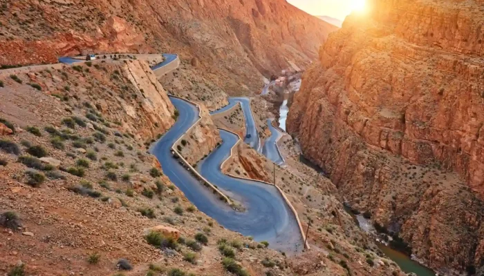a winding road in a canyon