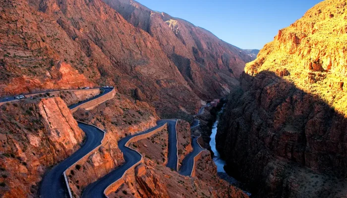 a winding road in a canyon